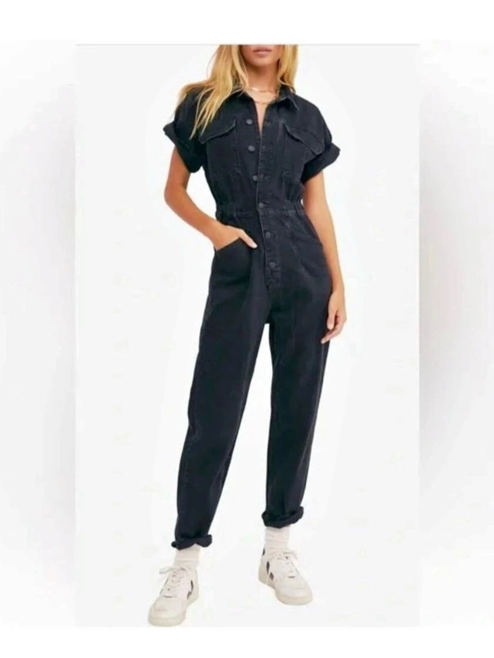 We The Free Black Utility Jumpsuit